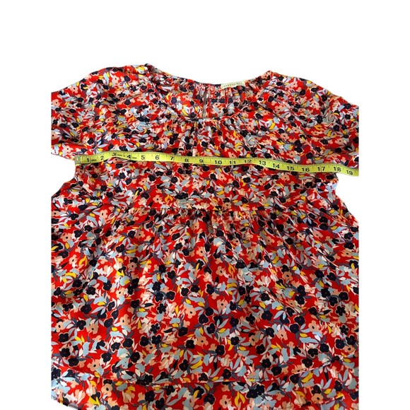 Copper Key Womens Size Small Blouse Boho Top Bell Sleeve Red Floral Swing Flowy - Picture 9 of 10